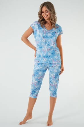 Dámske bavlnené pyžamo Italian Fashion Kaweri nebesky modré